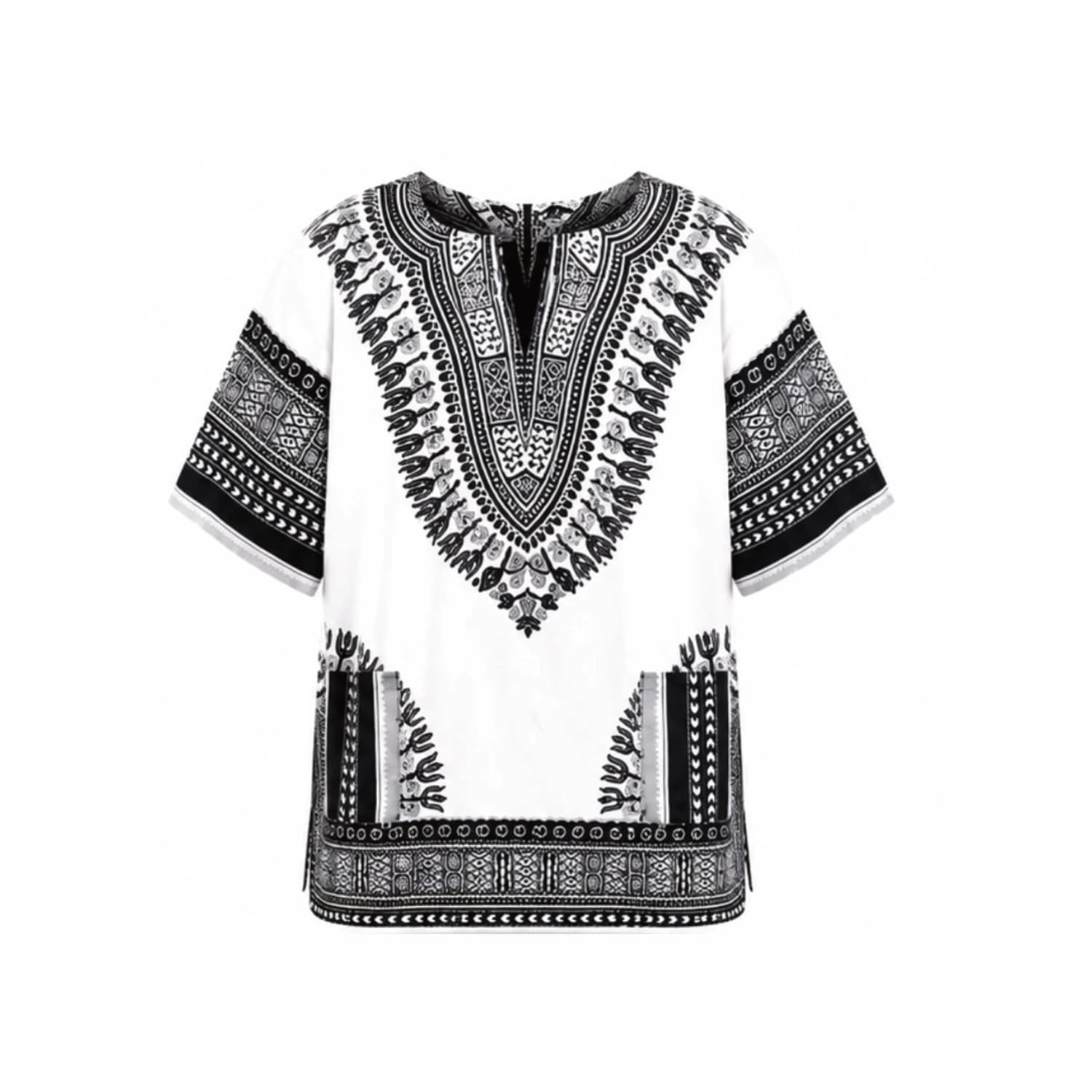 Black and White African Print Tunic