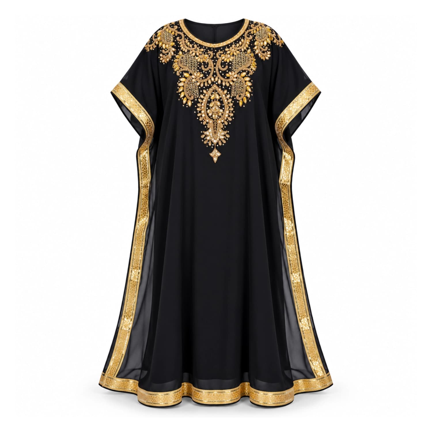 Black and Gold Kaftan Dress